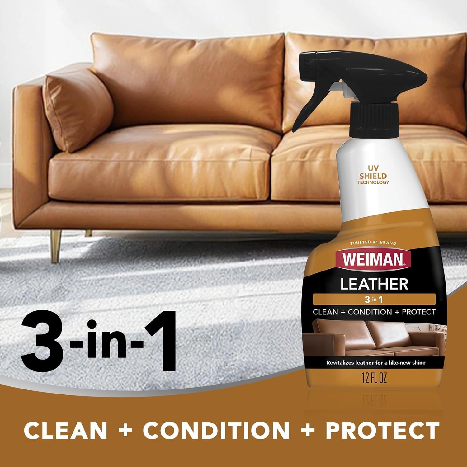 Leather Cleaner and Conditioner for Furniture – 12 Ounce – 2 Pack – Ultra Violet