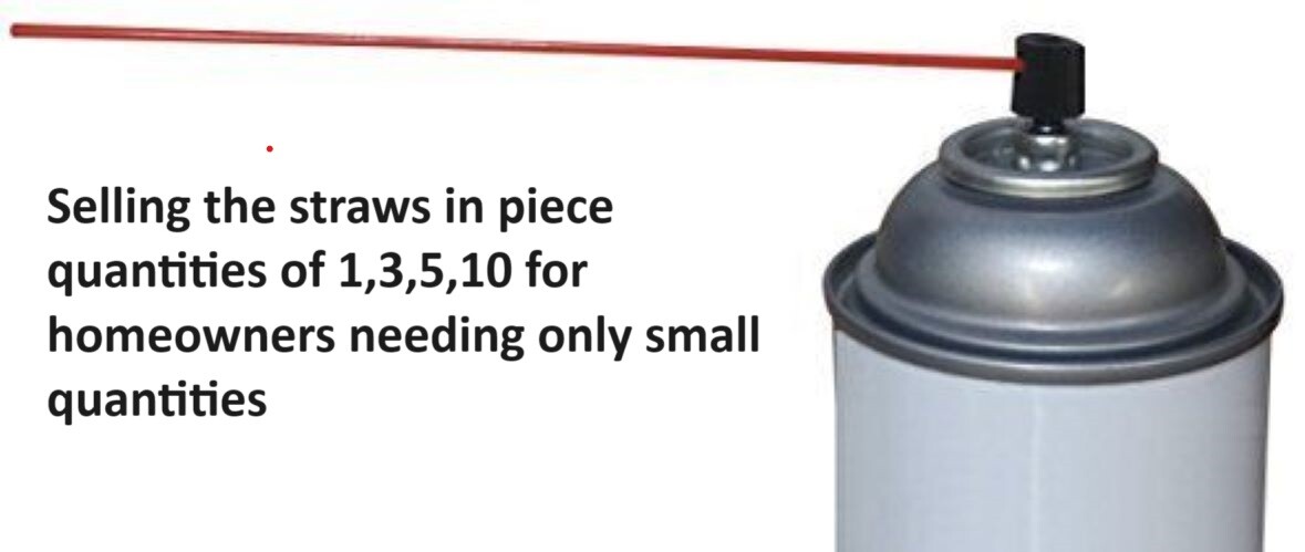 5″ long Aerosol Spray Can Plastic Straw – Tip Extension Tubes – in piece qty