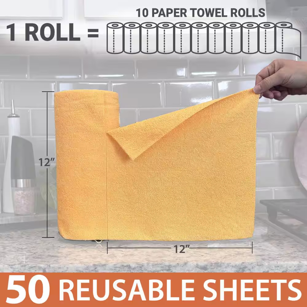 50 Count Microfiber Cloth Roll 32oz All-Purpose Cleaner Spray Household Kit