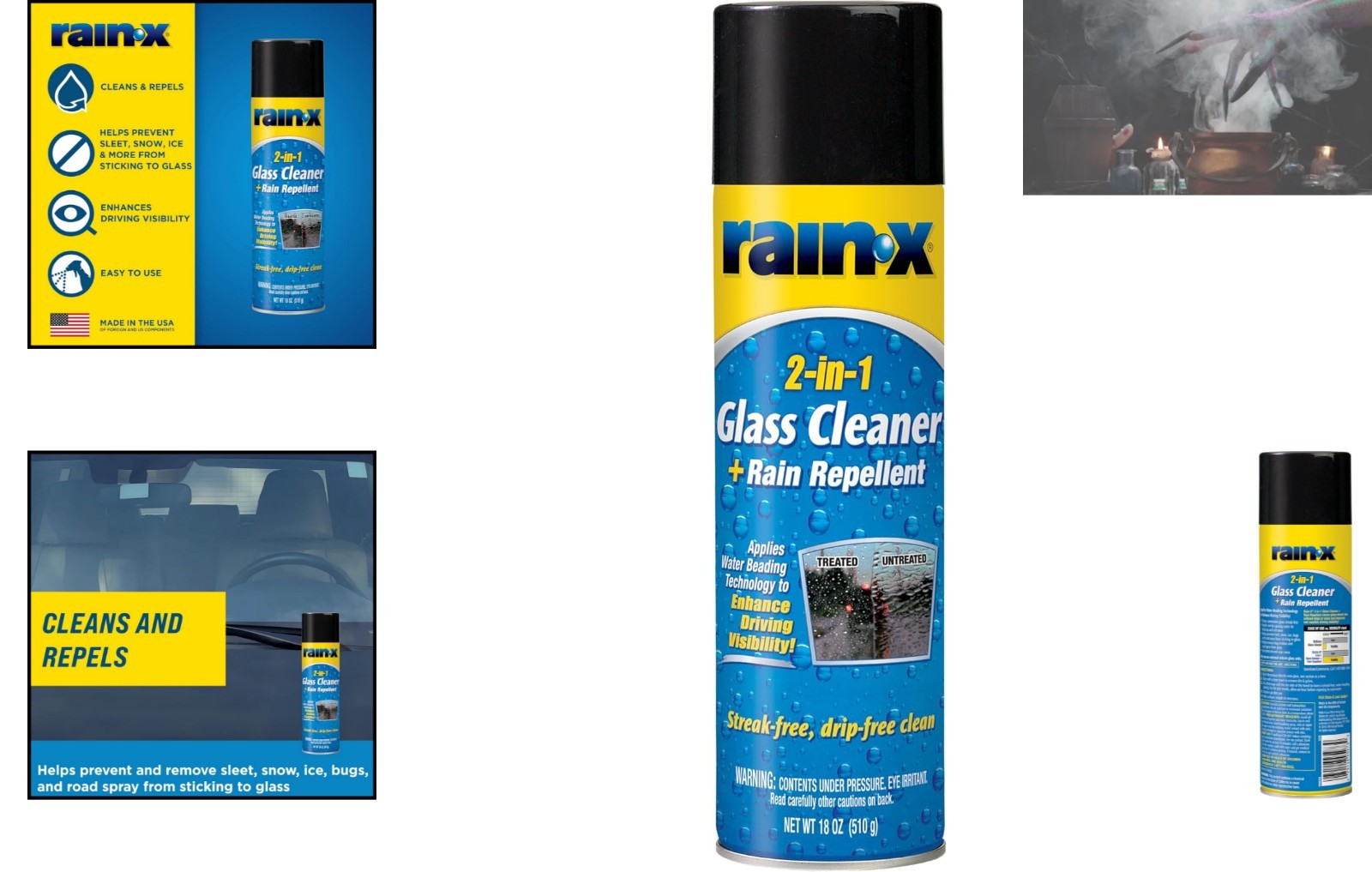 18 Ounce Rain-X Glass Cleaner with Rain Repellent – Perfect for Clear Driving