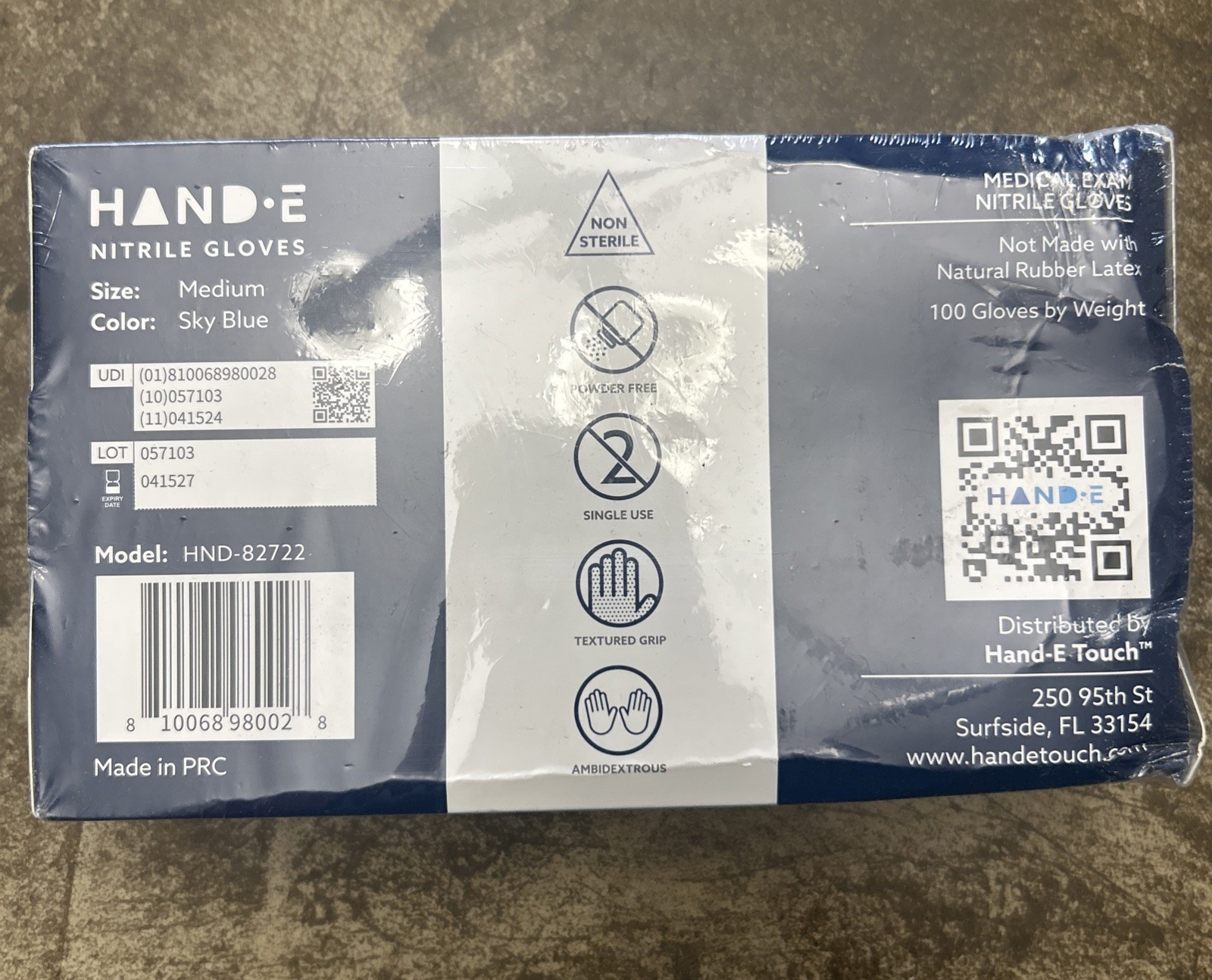Hand-E Disposable Blue Nitrile Gloves Medium – 100 Count (Pack of 100)
