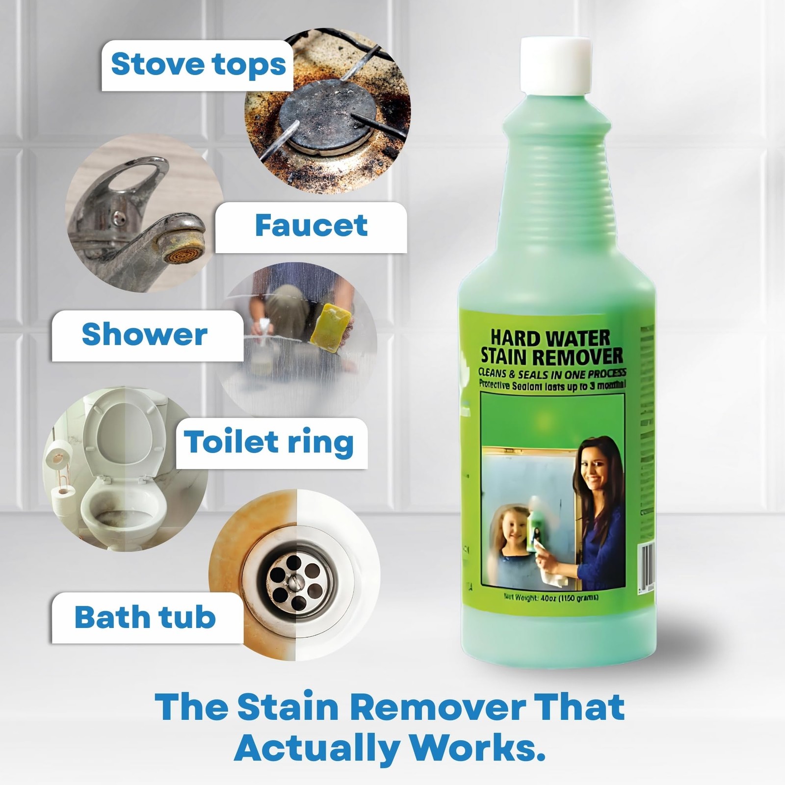Bio Clean: Eco Friendly Hard Water Stain (40oz Large). Pack of 2