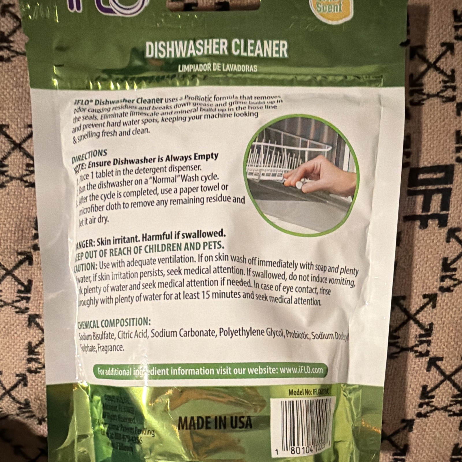 iFLO iFloBiotic Dishwasher Cleaner Tablets 6-Pack Citrus 4.4oz IFLO6DWC