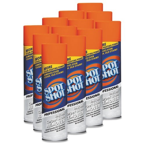 WD-40 Spot Shot Instant Carpet Stain Remover, Unscent,18 oz Aerosol Spray, 12/CT