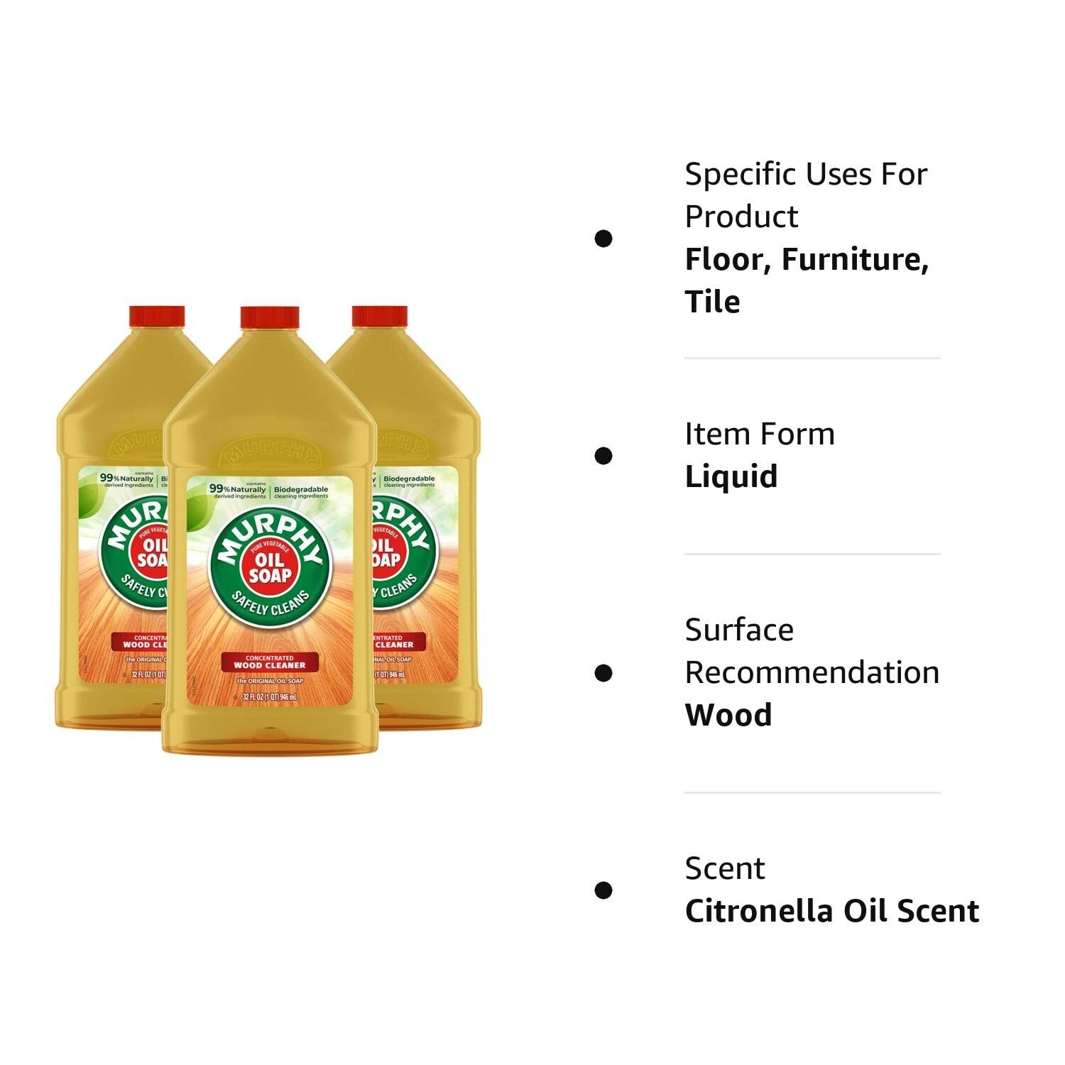 Murphy Oil Soap Wood Cleaner, 32 Fluid ounce (Pack of 3)