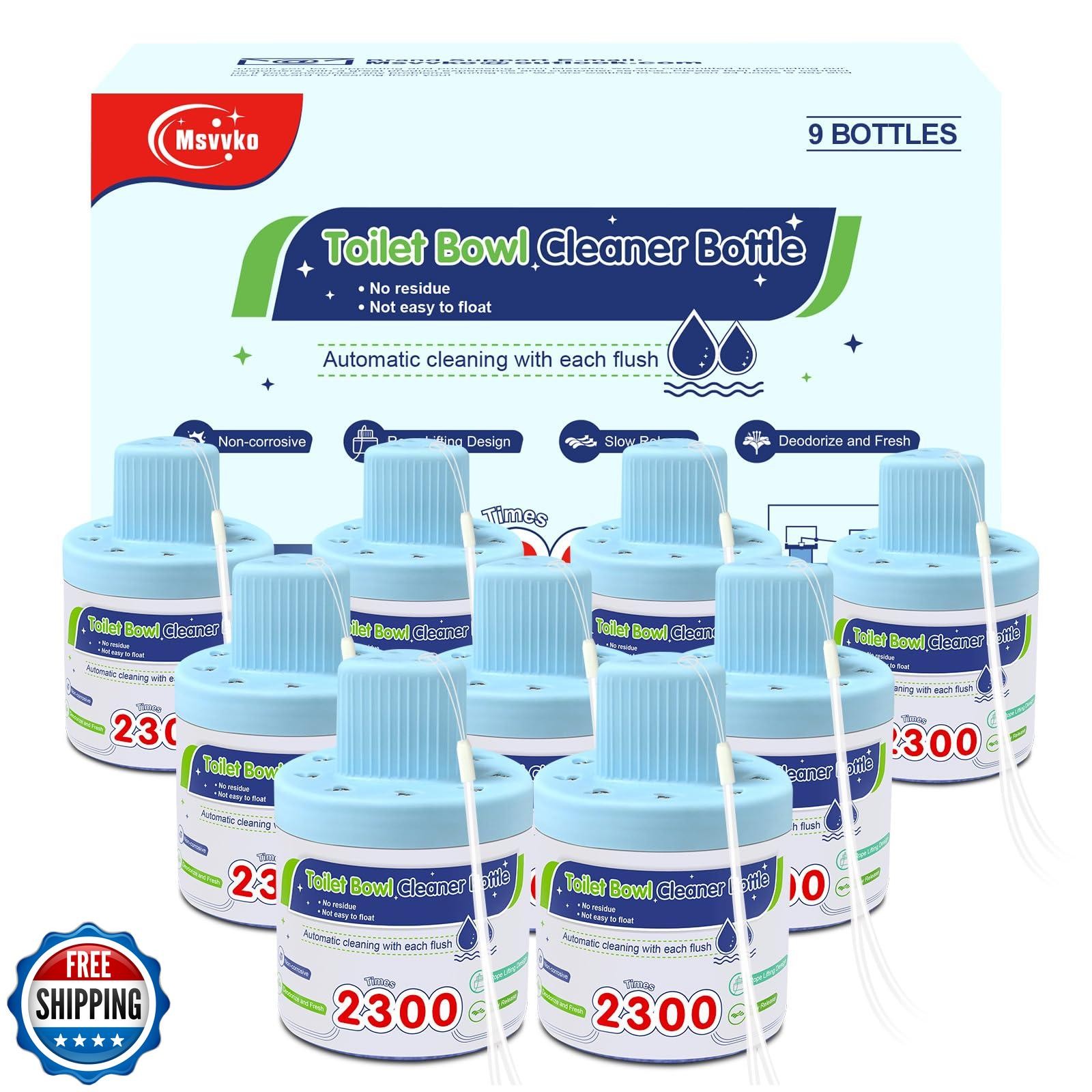 Msvvko Toilet Bowl Cleaners, Automatic Long-Lasting Blue Toilet Cleaner Bottl
