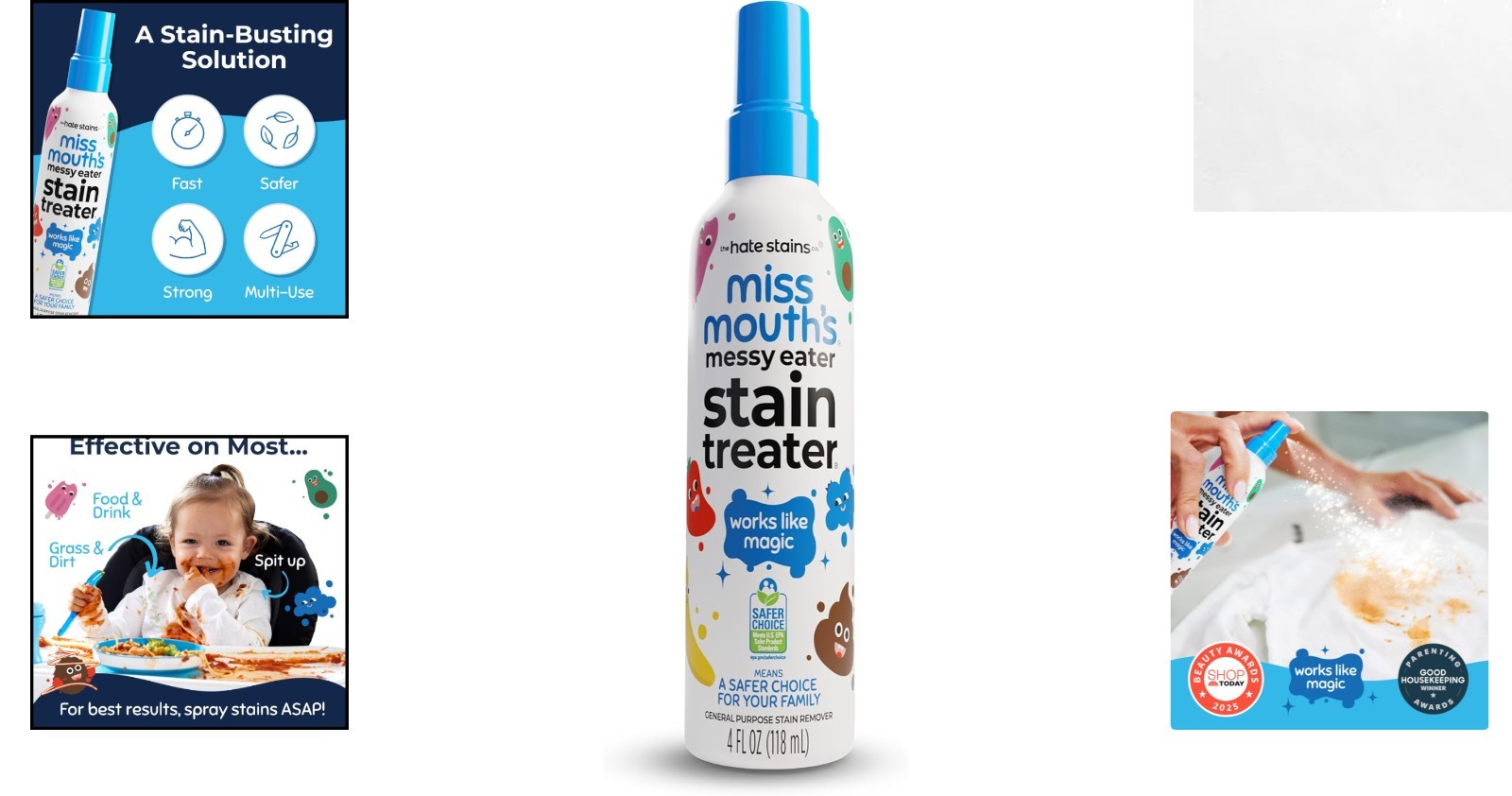Messy Eater Biodegradable Stain Remover Spray – 4oz for Baby Clothes & More