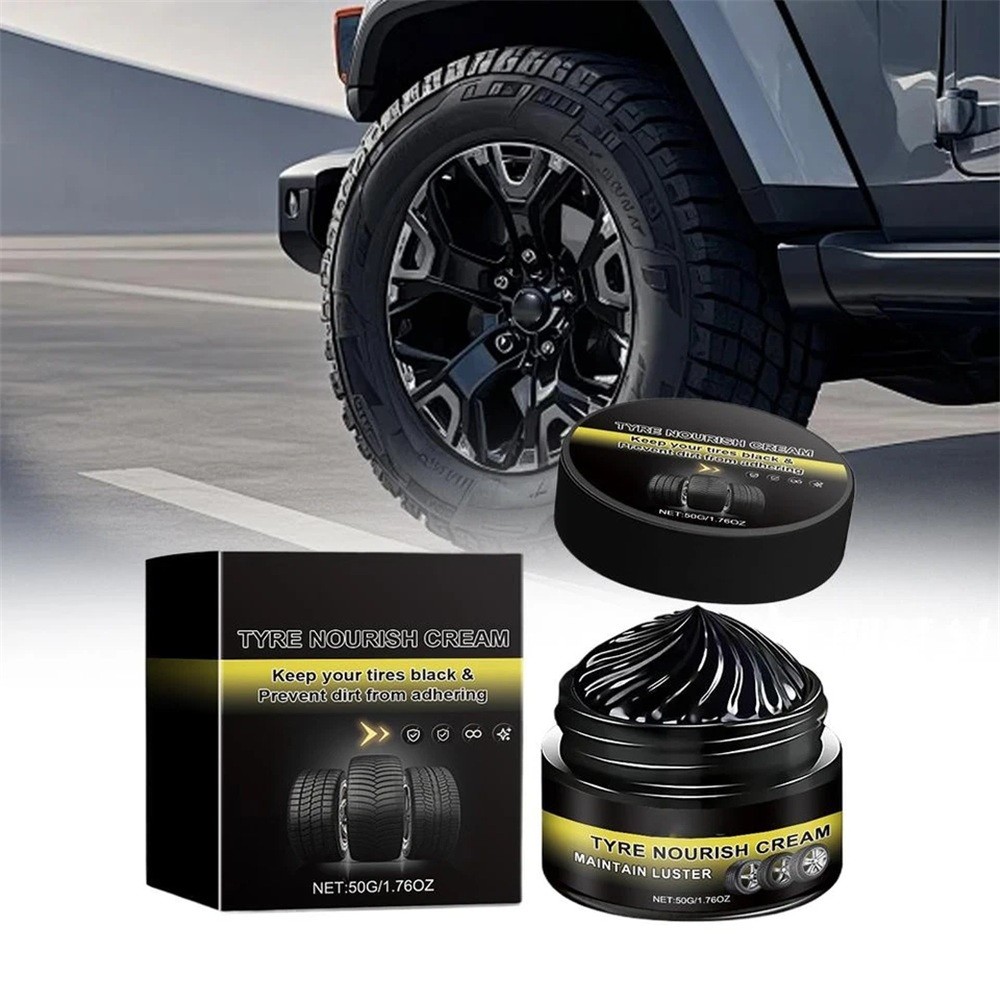 1~2pcs Tyre Nourish Cream, Tire Nourish Wax Cream, Maintain Luster for Cars 50g