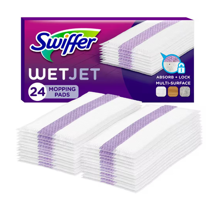 Swiffer WetJet Mop Pad Refills Unscented 24-Count Multi-Surface Cleaning Pads
