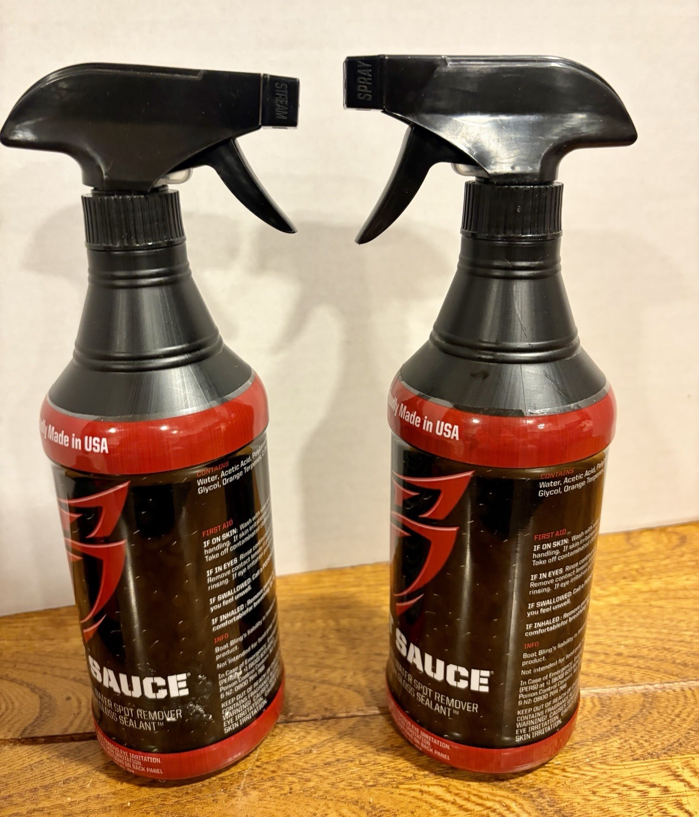 (2) Hot Sauce Premium Hard Water Spot Remover w/High-Gloss Sealants 20oz. Read!