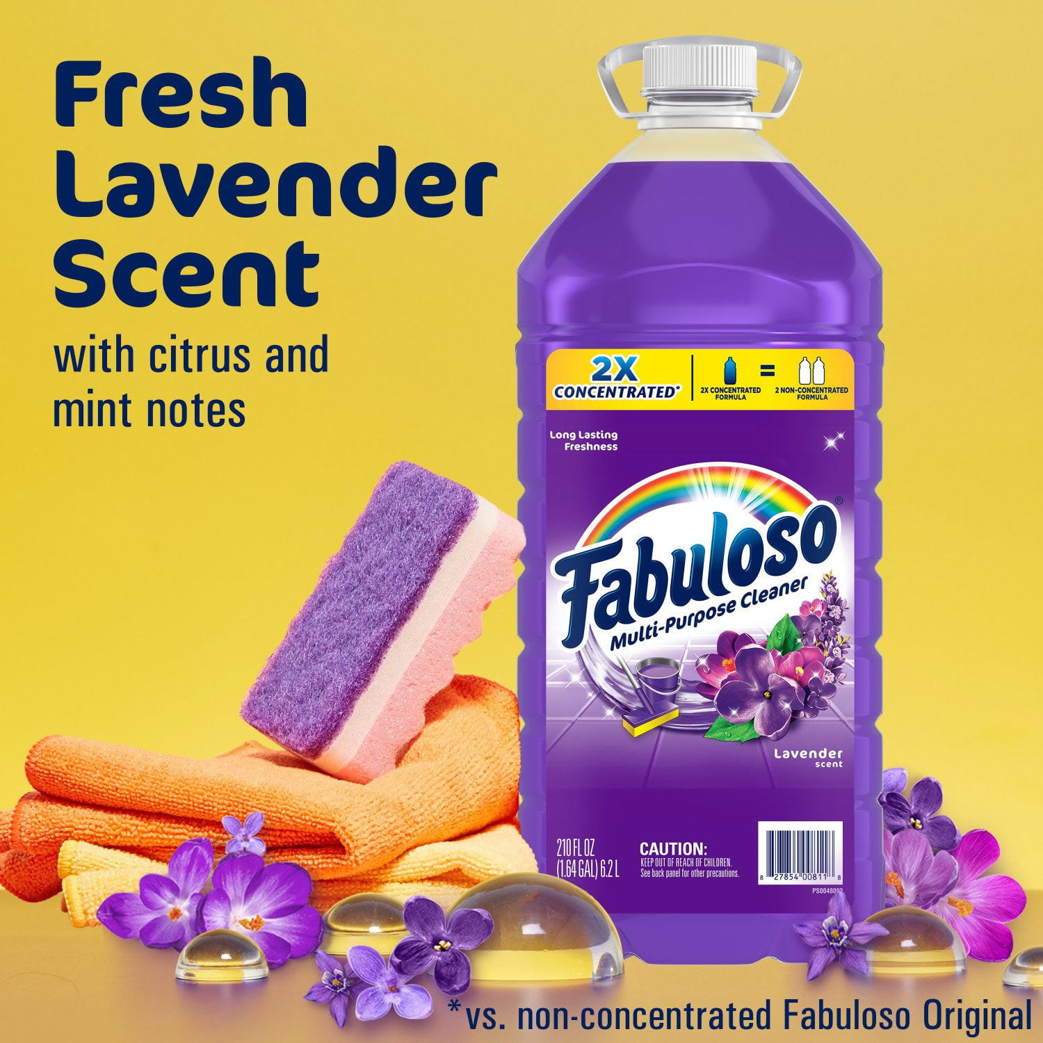 Fabuloso Multi-Purpose Cleaner, 2X Concentrated Formula, Lavender Scent, 210 oz.