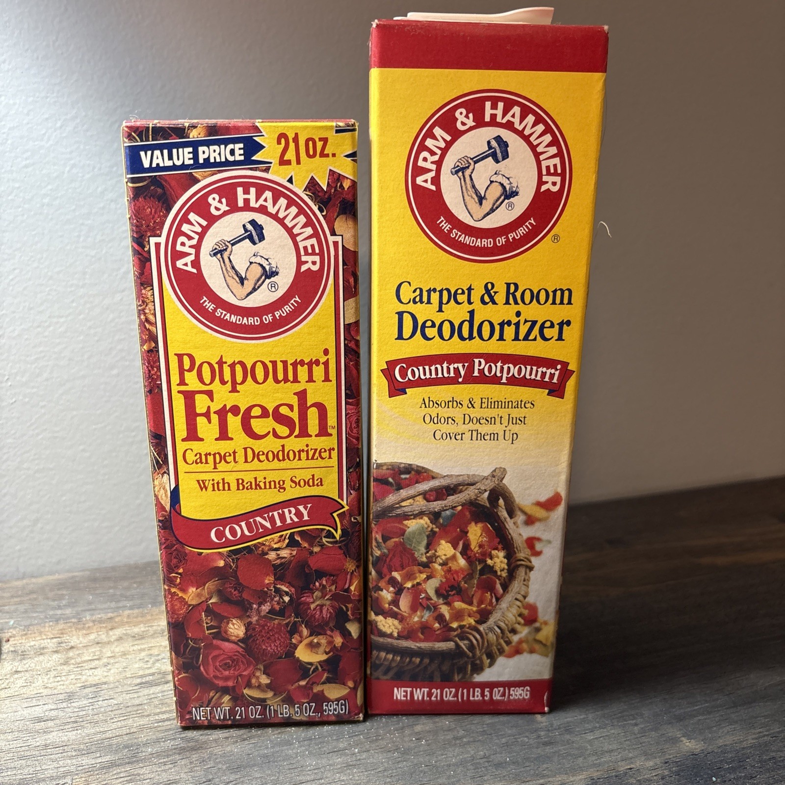 2 Vtg Arm & Hammer Potpourri Fresh Carpet Deodorizer COUNTRY 21 Oz NOS & Used