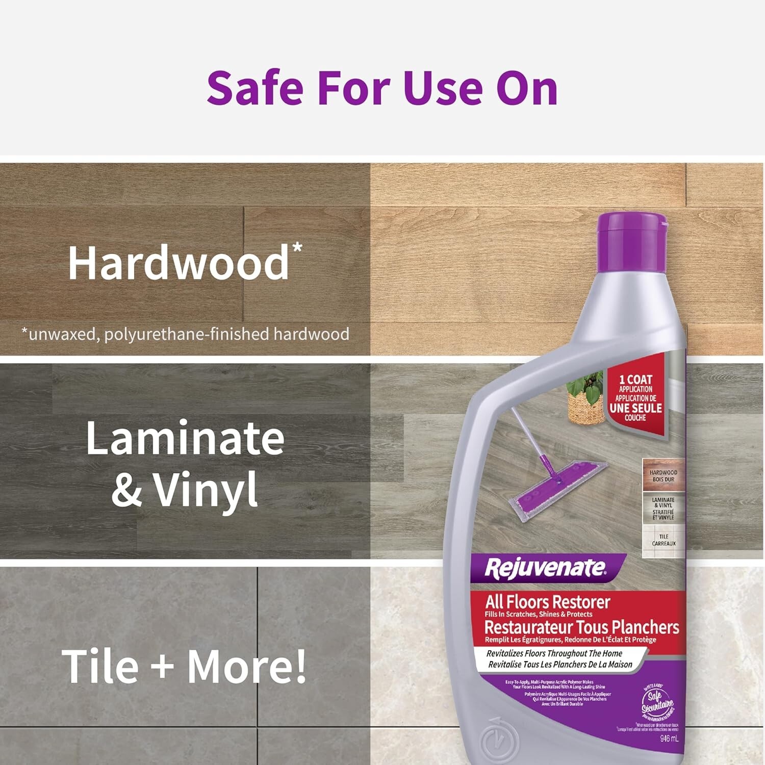 Rejuvenate All Floors Restorer and Polish Fills in 32 Fl Oz (Pack of 1)