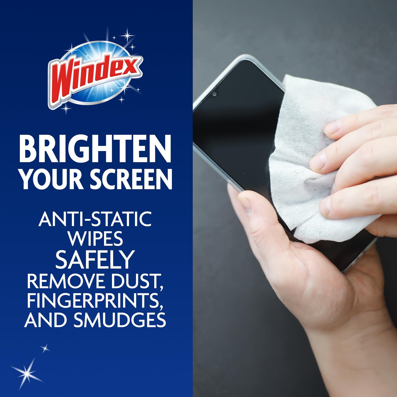 Windex Electronic Cleaning Wipes 75CT | Pre-moistened Streak Free