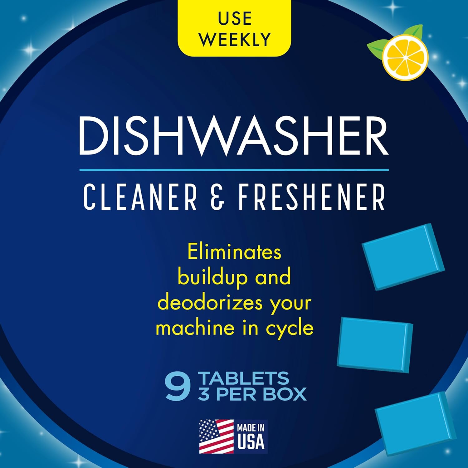 Dishwasher Cleaner and Freshener Deodorizer, Cleans and Freshens during Wash Cyc