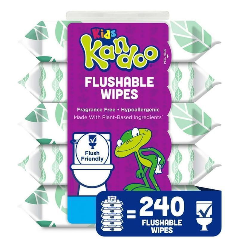 Sensitive Flushable Cleansing Wipes Potty Training Travel Aid 240 Wipes New