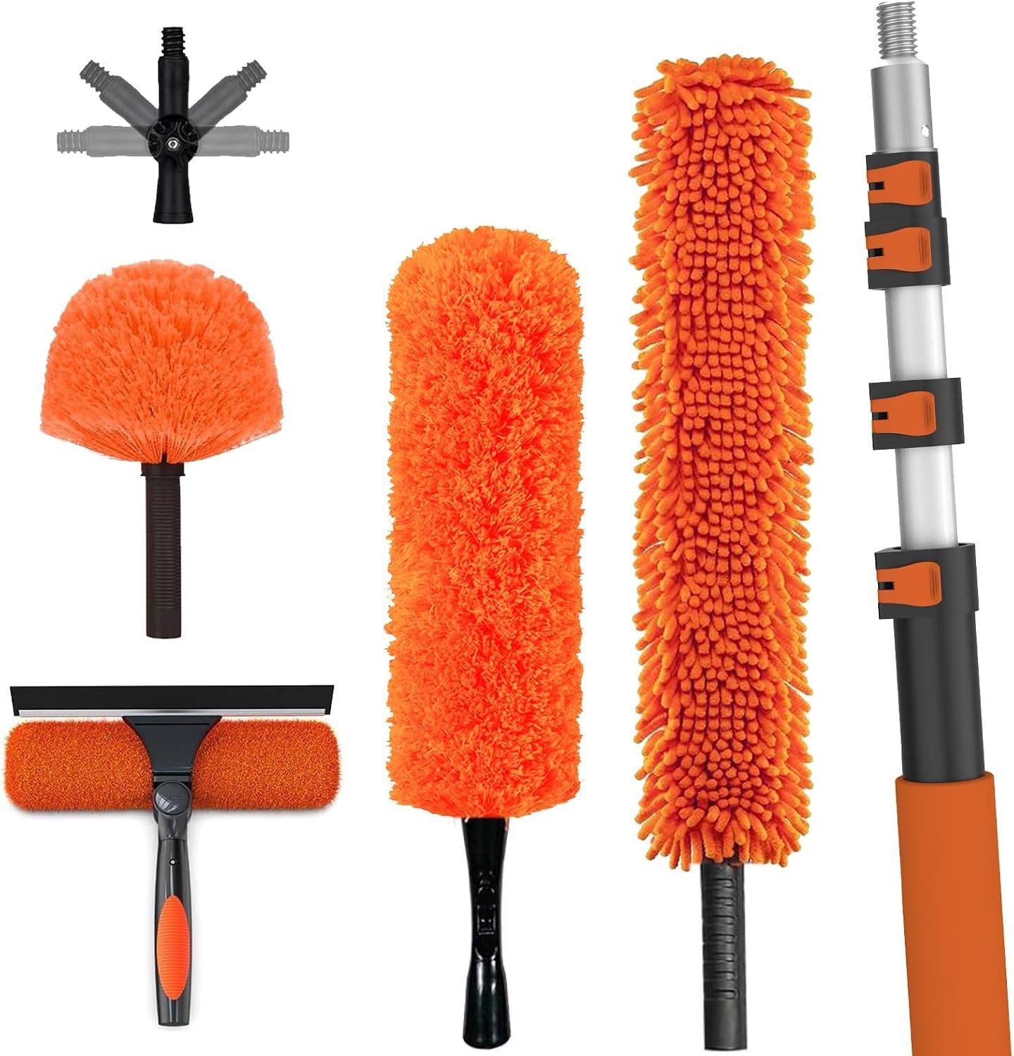 LAANPOLE 26FT High Reach Duster Cleaning Kit with Extension Pole, High Ceiling