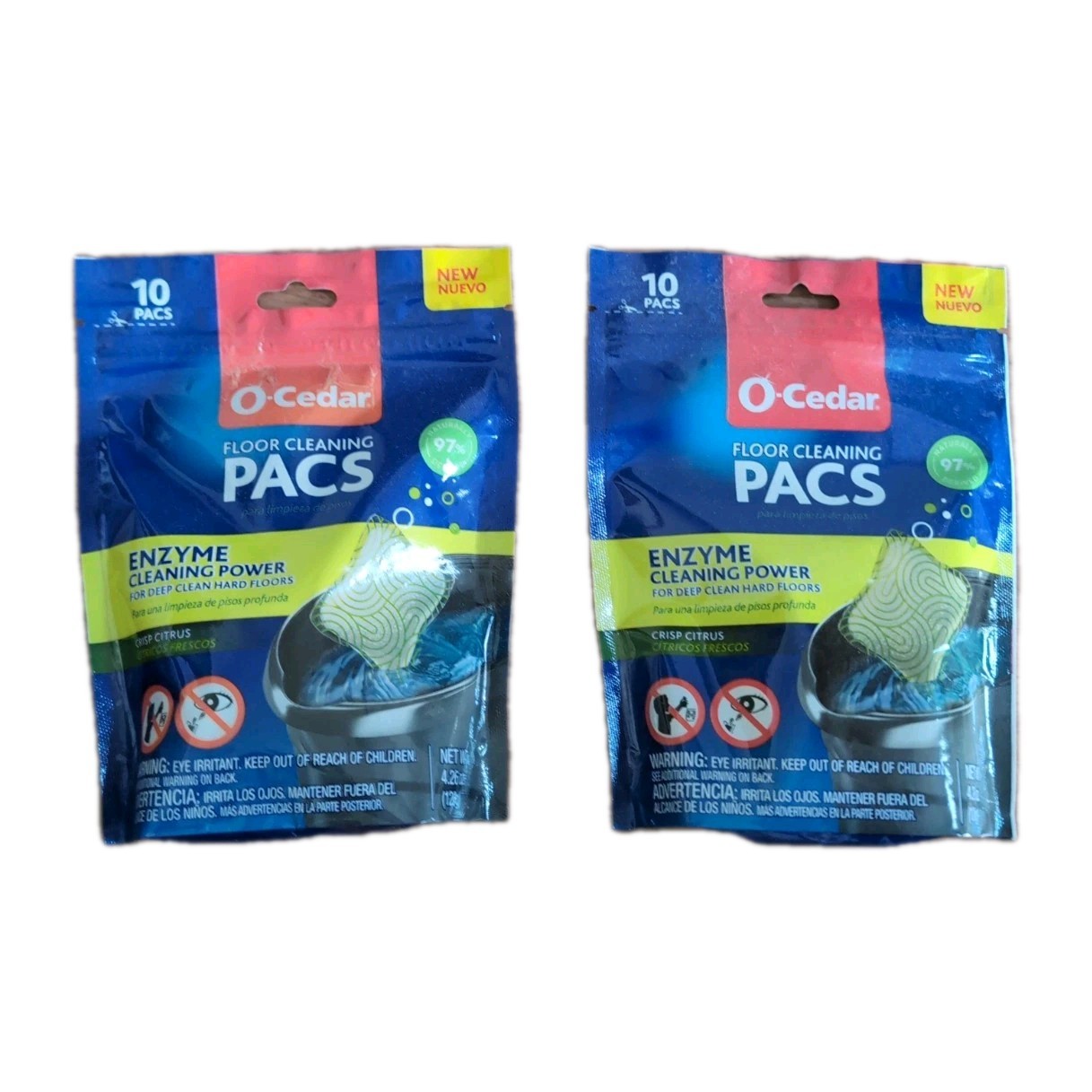 O-Cedar Floor Cleaning Pacs Crisp Citrus 20 Packs Total New Sealed Free Shipping