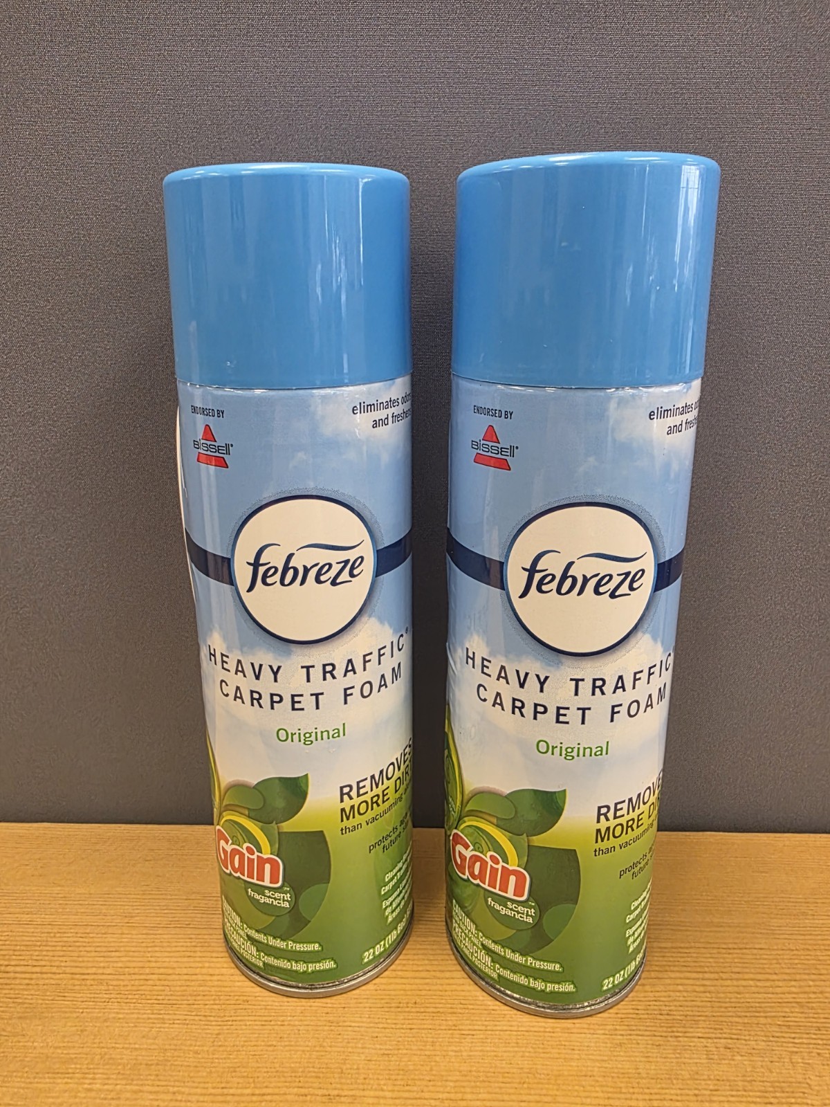 2 Febreze Heavy Traffic Carpet Cleaner Foam Eliminate Odor Stain Gain Scent 22oz