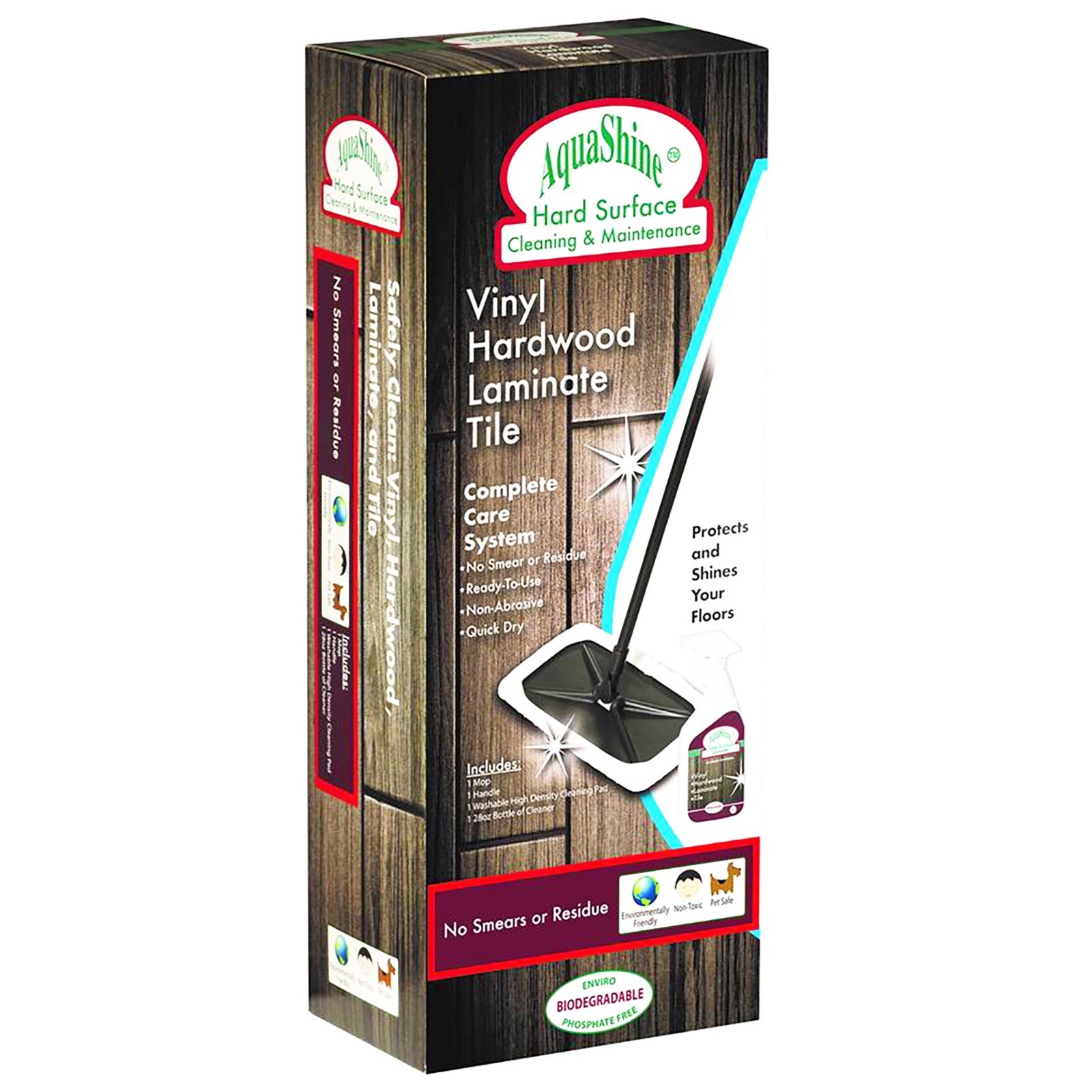 AquaShine Hard Surface Floor Maintenance Kit – Cleaner & Restorer for Vinyl, Har