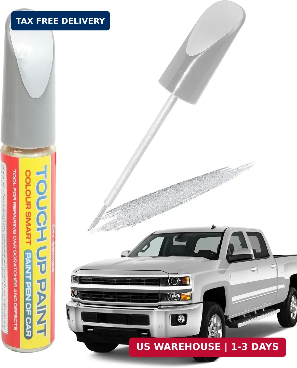 Pure Silver Touch Up Paint Universal Color Match for All Car Models Repair Pen