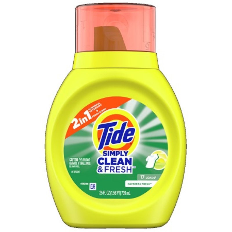 2x Tide Simply Clean & Fresh Liquid Laundry Detergent Soap Washing Bundle 25oz