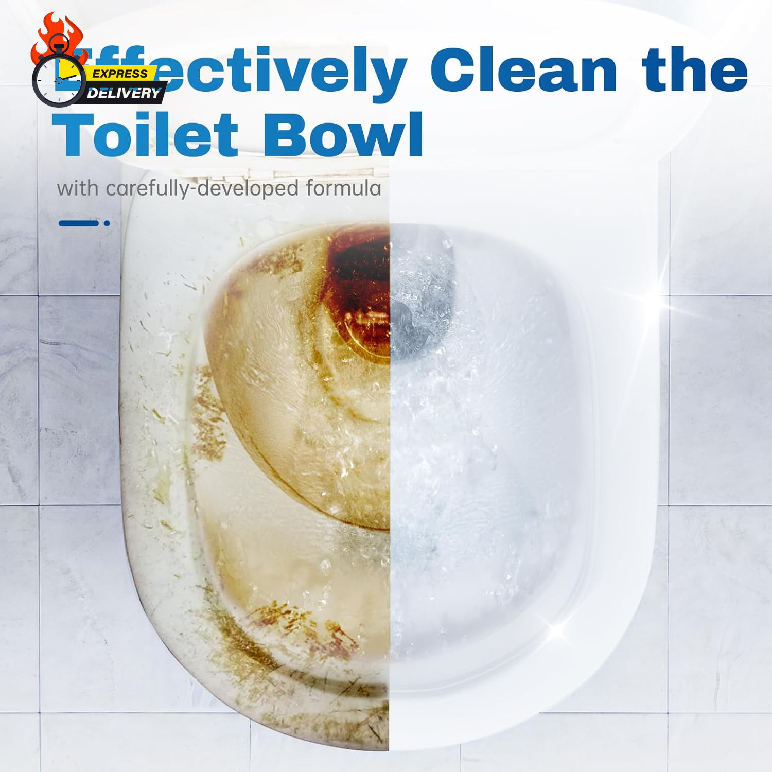Toilet Bowl Cleaner Tablets 12 PACK, Automatic Toilet Bowl Cleaners with Bleach