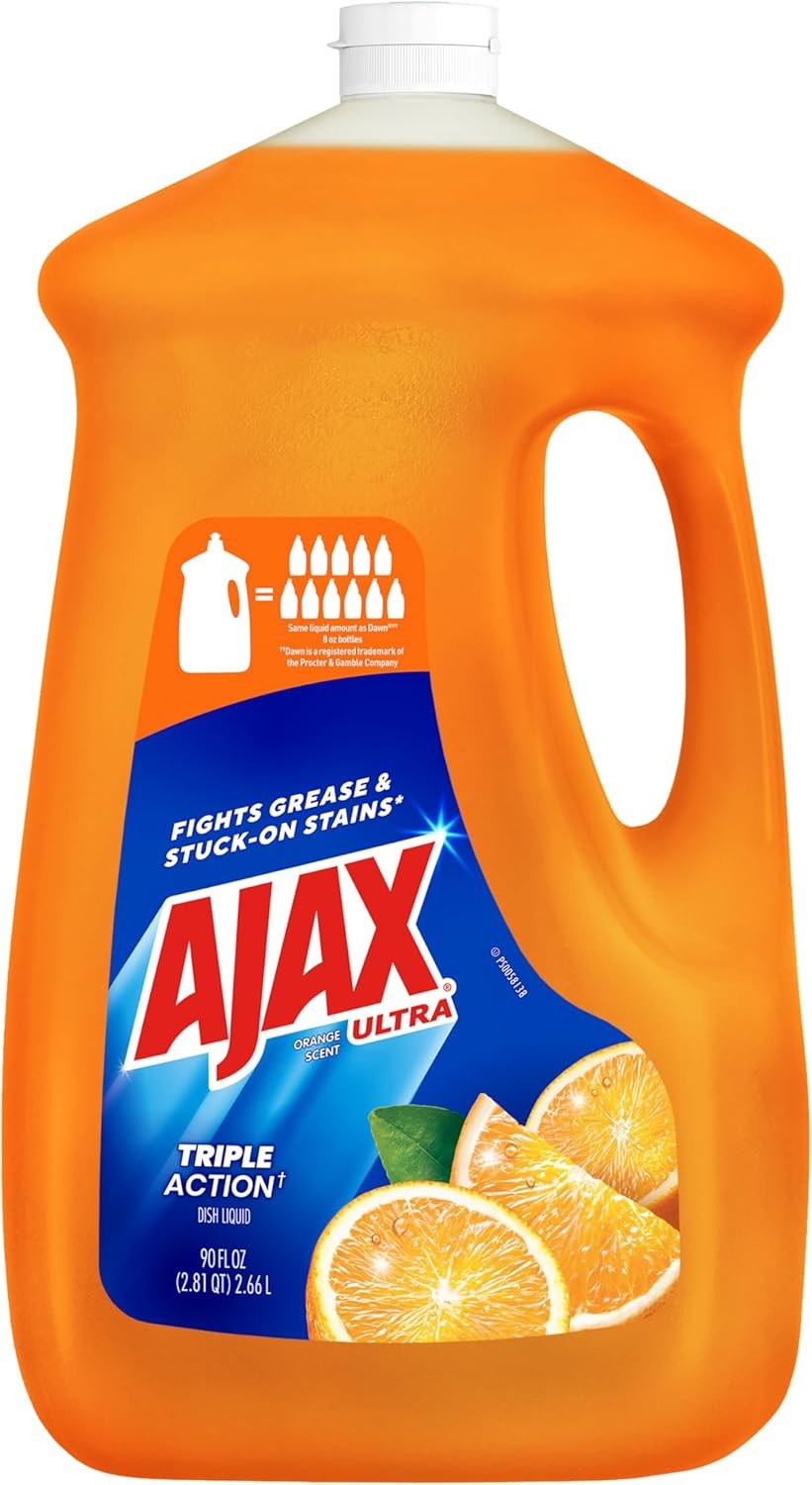 Ajax Ultra Liquid Dish Soap Orange Scent, Triple Action, 90 fl oz Bottle
