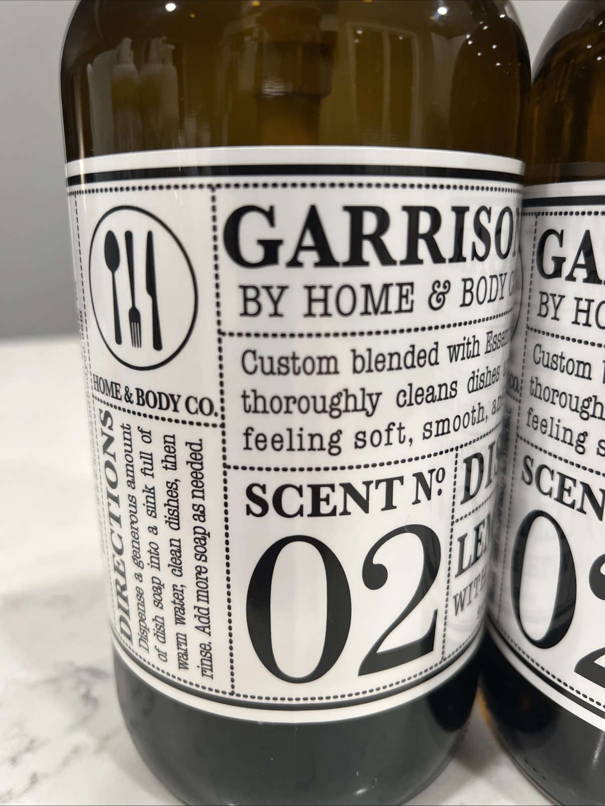 2x Garrison Home LemonGrass 02 Dish Soap Essential OiL JUMBO 32 oz Bottle NEW