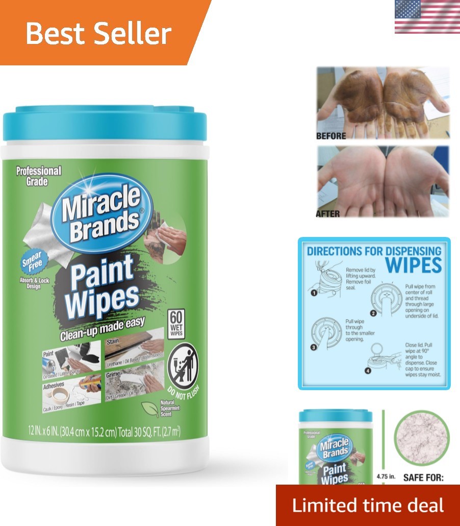 All-Purpose MiracleWipes – 60 Count for Fast Grime Removal and Cleanup