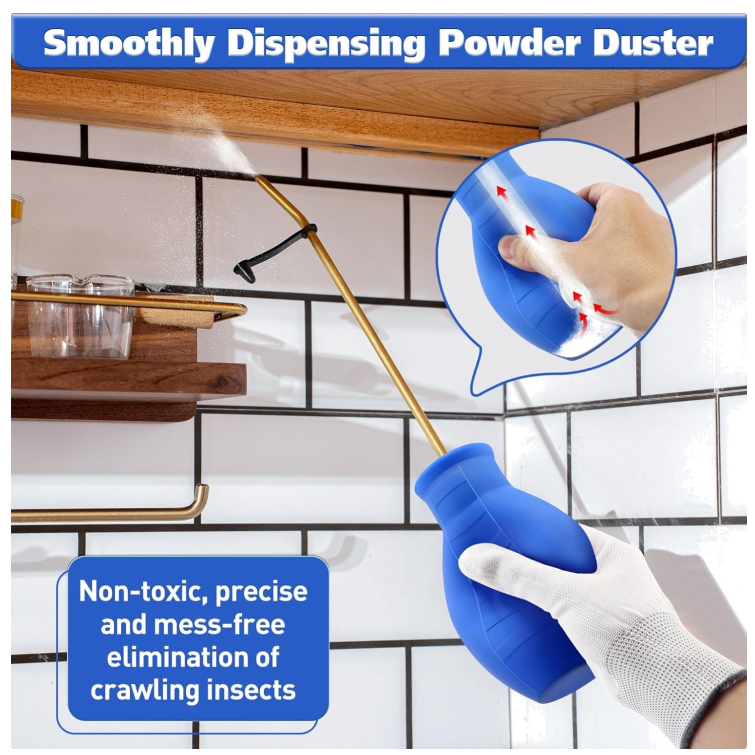 Diatomaceous Earth Powder Duster – Blue Sprayer Kit