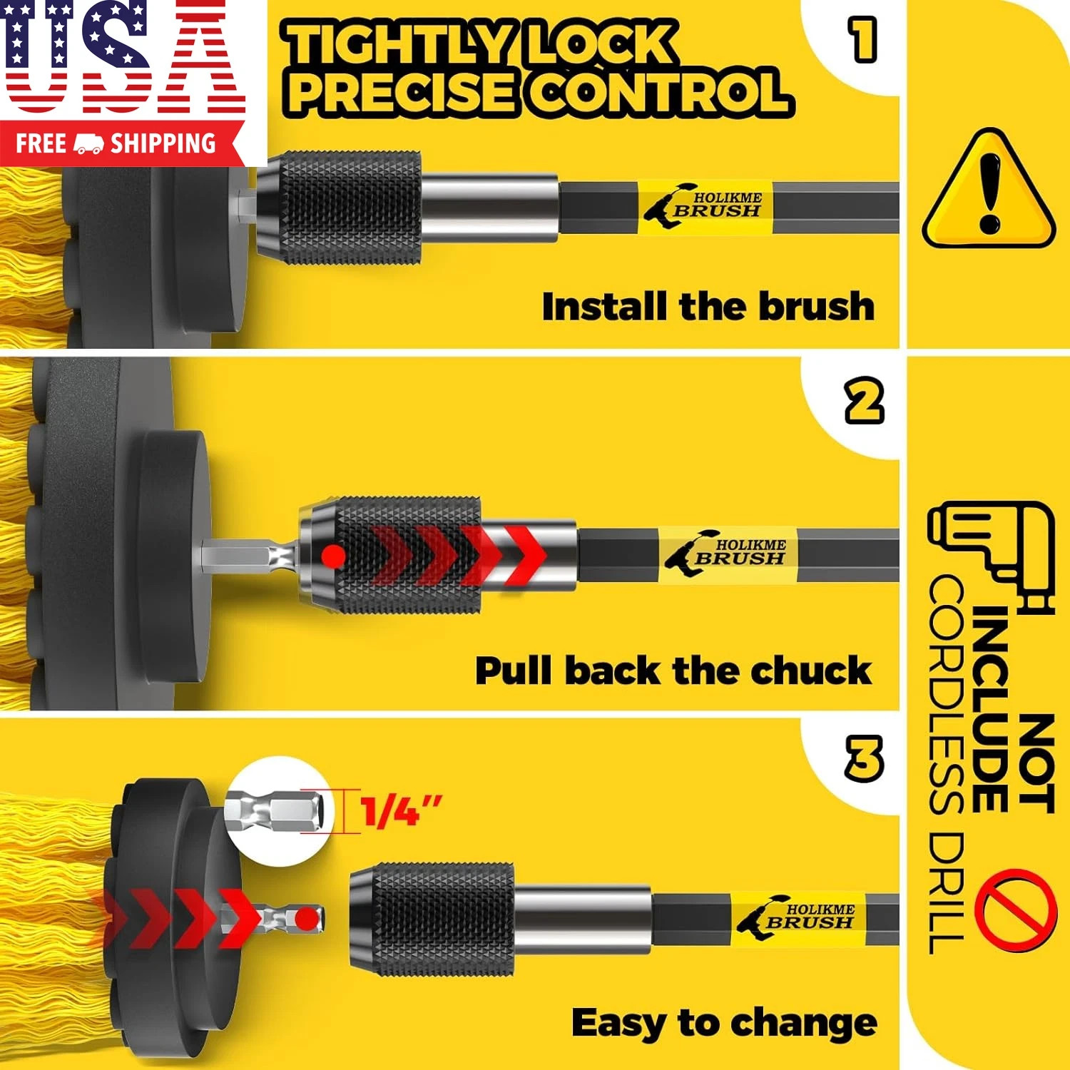 6Pack Drill Brush Power Scrubber Cleaning Brush Extended Long Attachment Set All