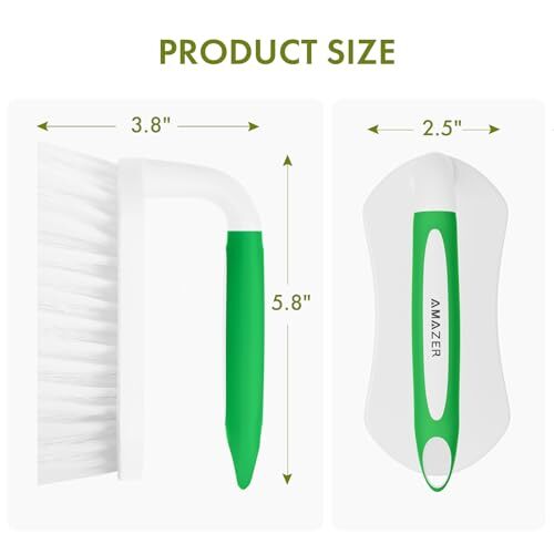 Scrub Brush for Cleaning Comfort Grip Shower Scrubber Stiff 2-Pack Green+green