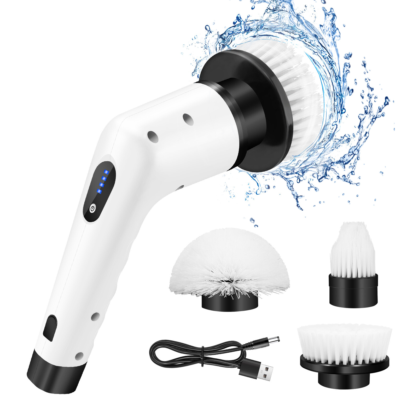 Electric Scrubtastic Rechargeable Cordless Spin Scrubber W/ Heads Cleaning Mop