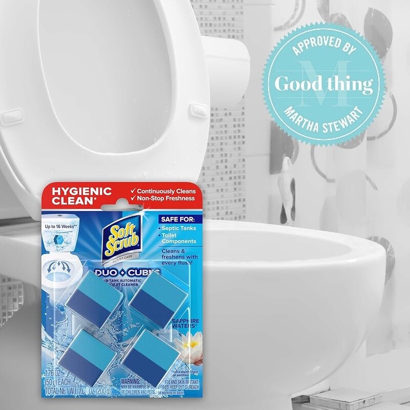 Toilet Cleaner Duo-Cubes Sapphire Waters 4 Count Fights Stains Hard Water New