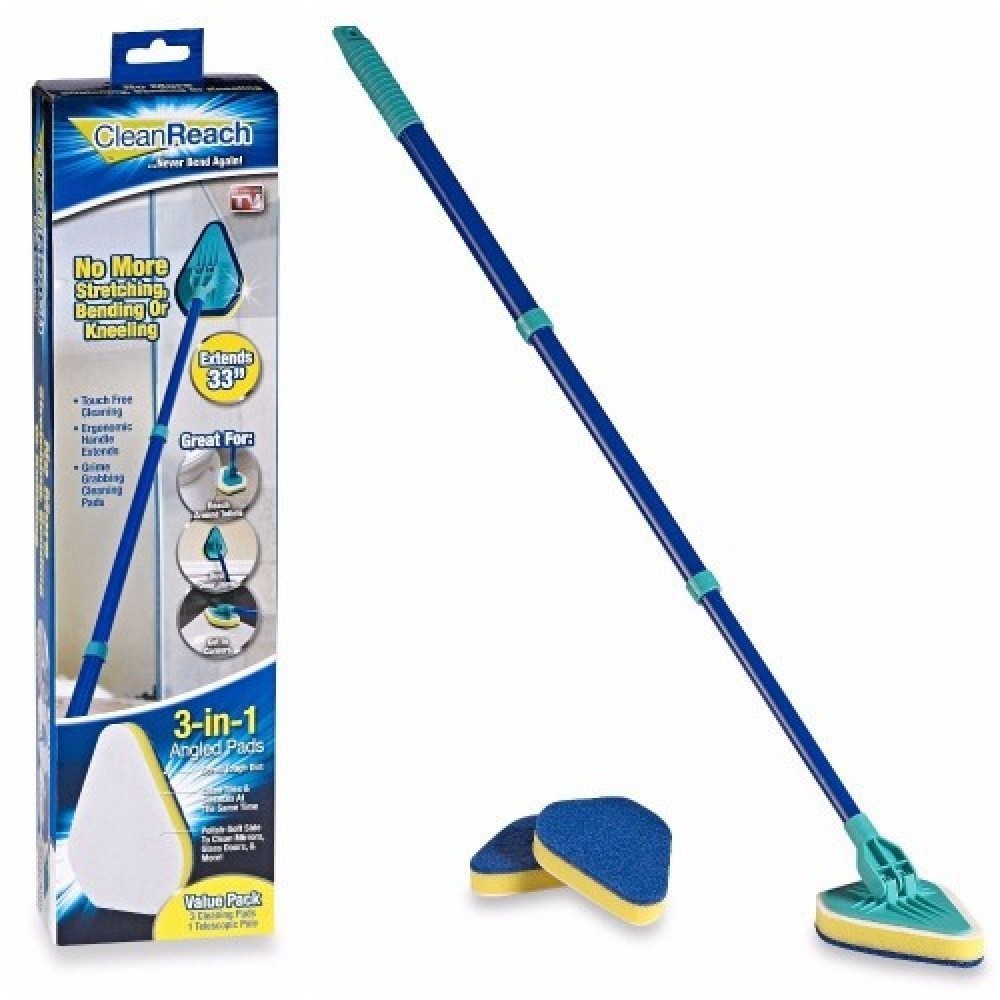 Clean Reach Angled Pad Brush – As Seen On Tv – 3 Pads Included