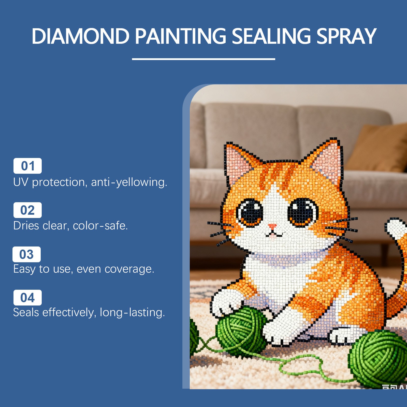 100ml Diamond Art Sealer Spray Quick-Drying Permanent Glue for 5D Painting Shine