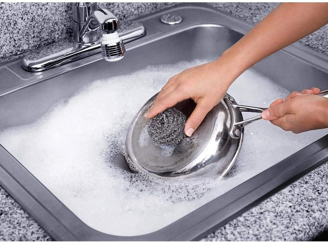 Stainless Steel Scrubbing Sponges – 1-Pack (1 Set of 3 = 3 Pieces) – Heavy Duty