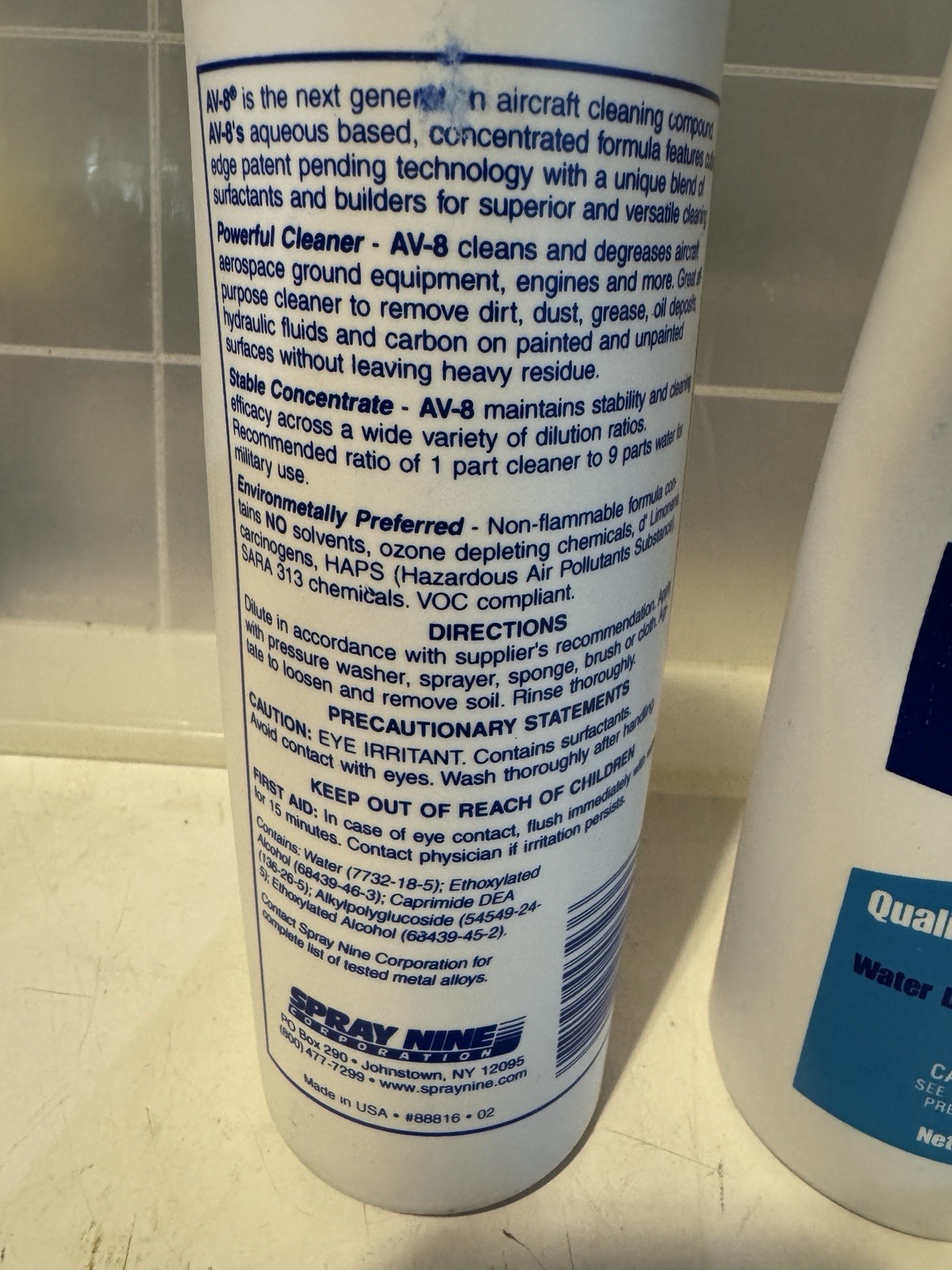 Six Bottles Of AV-8 Aircraft Cleaner, 16 Oz. Type IV Impossible To Find