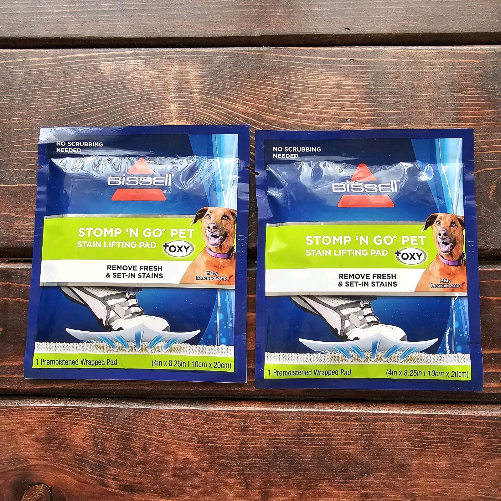 Lot Of 2 Bissell Stomp ‘N Go Pet Lifting Single Pads + Oxy Stain Removal Carpet
