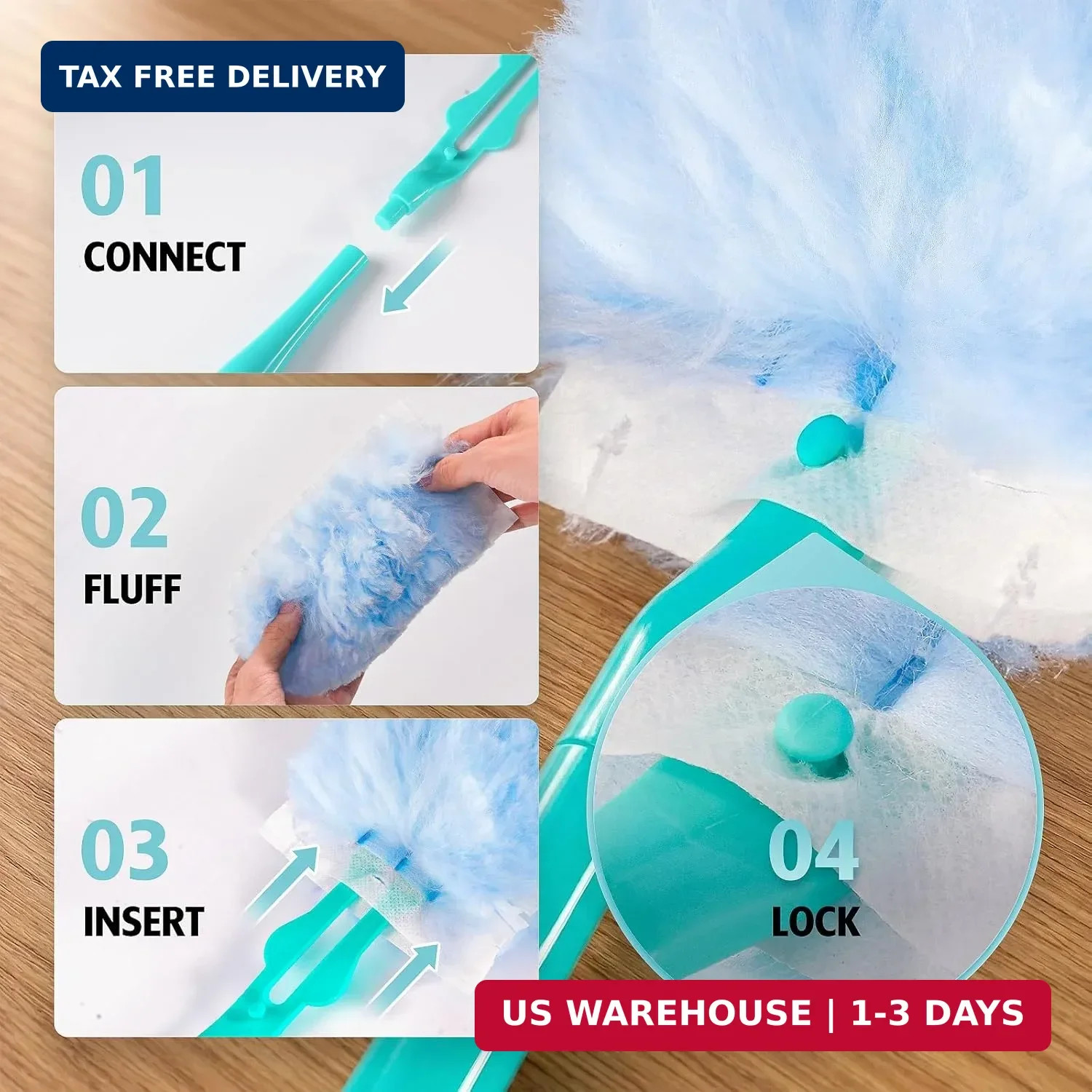 Duster Refill for Swiffer Duster, 30 Count Heavy Duty 2 Side 360° Duster Refills
