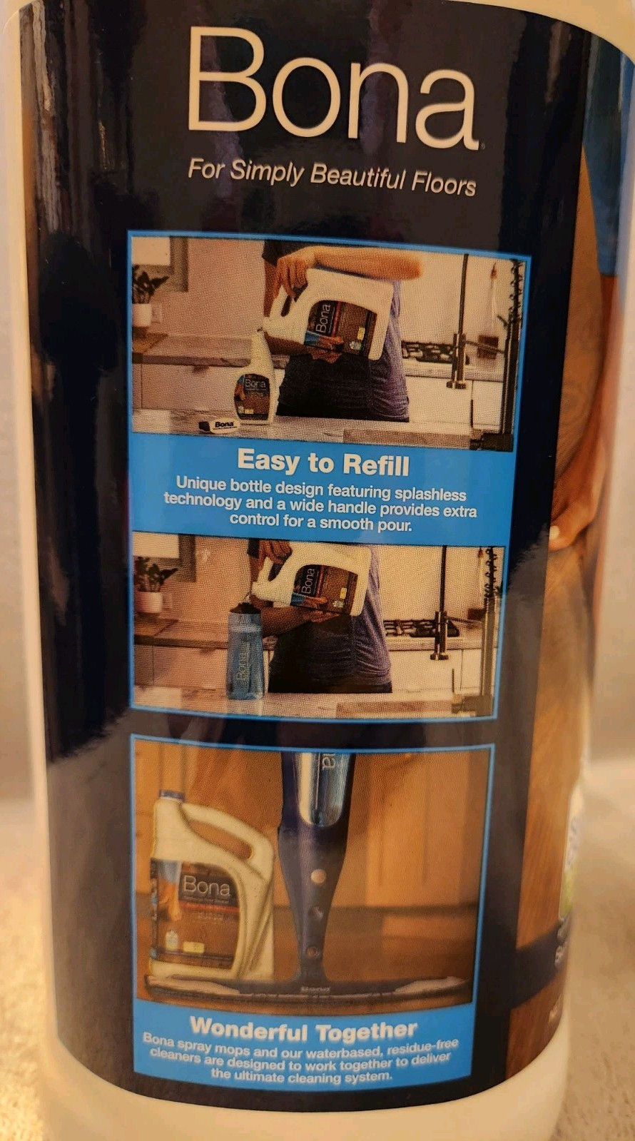 New, 128oz, Bona Hardwood Floor Cleaner, RTU Gallon Refill, 700018159 690ep