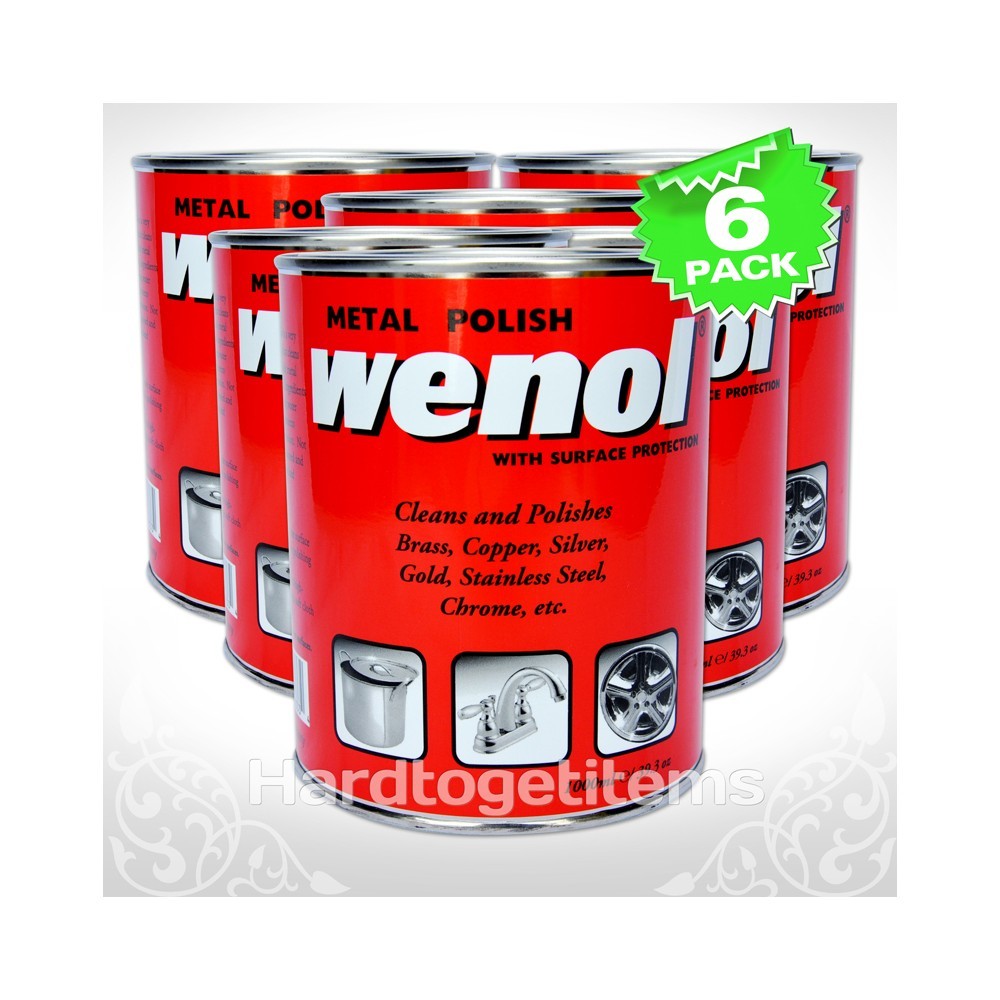 1000 ML Red Metal Cleaner/Polish with Surface Protection by Wenol (Pack of 6)
