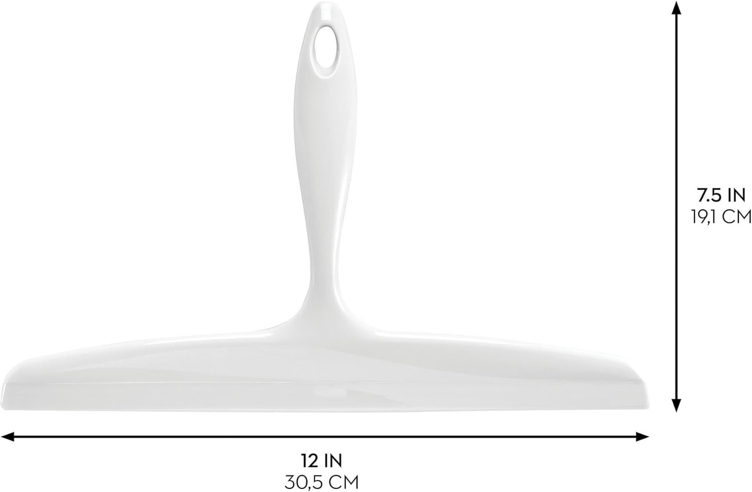 Modern White Shower Squeegee with Hook for Easy Bathroom Cleaning
