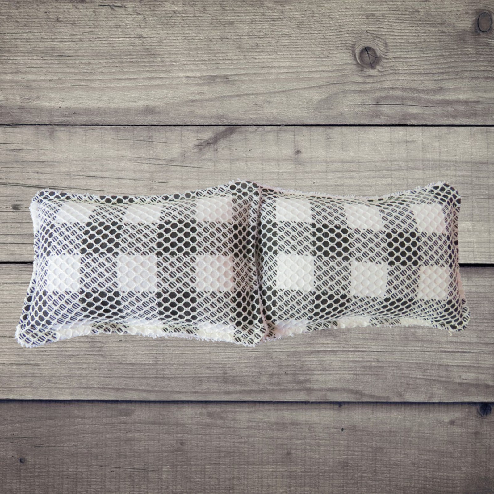 Reusable Kitchen Sponge, Set of 2, Black and White Check Dish Scrubby