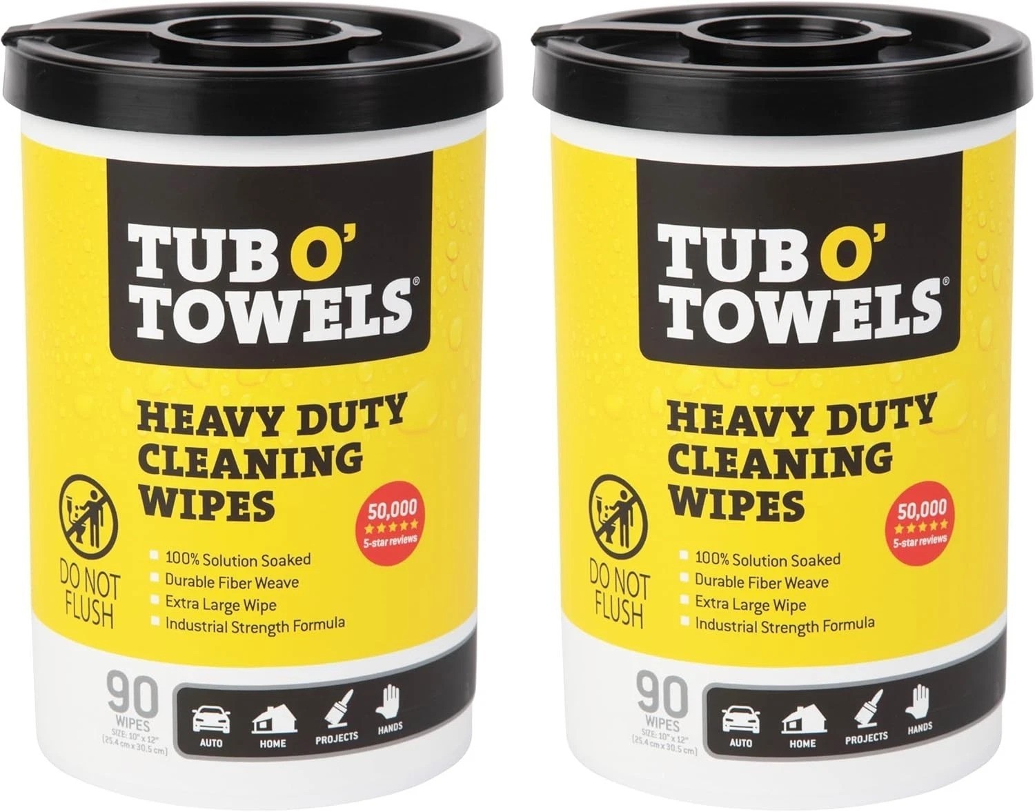 Heavy-Duty Multi-Surface Cleaning Wipes, 10″ x 12″, 90 Count Canister, Remove…