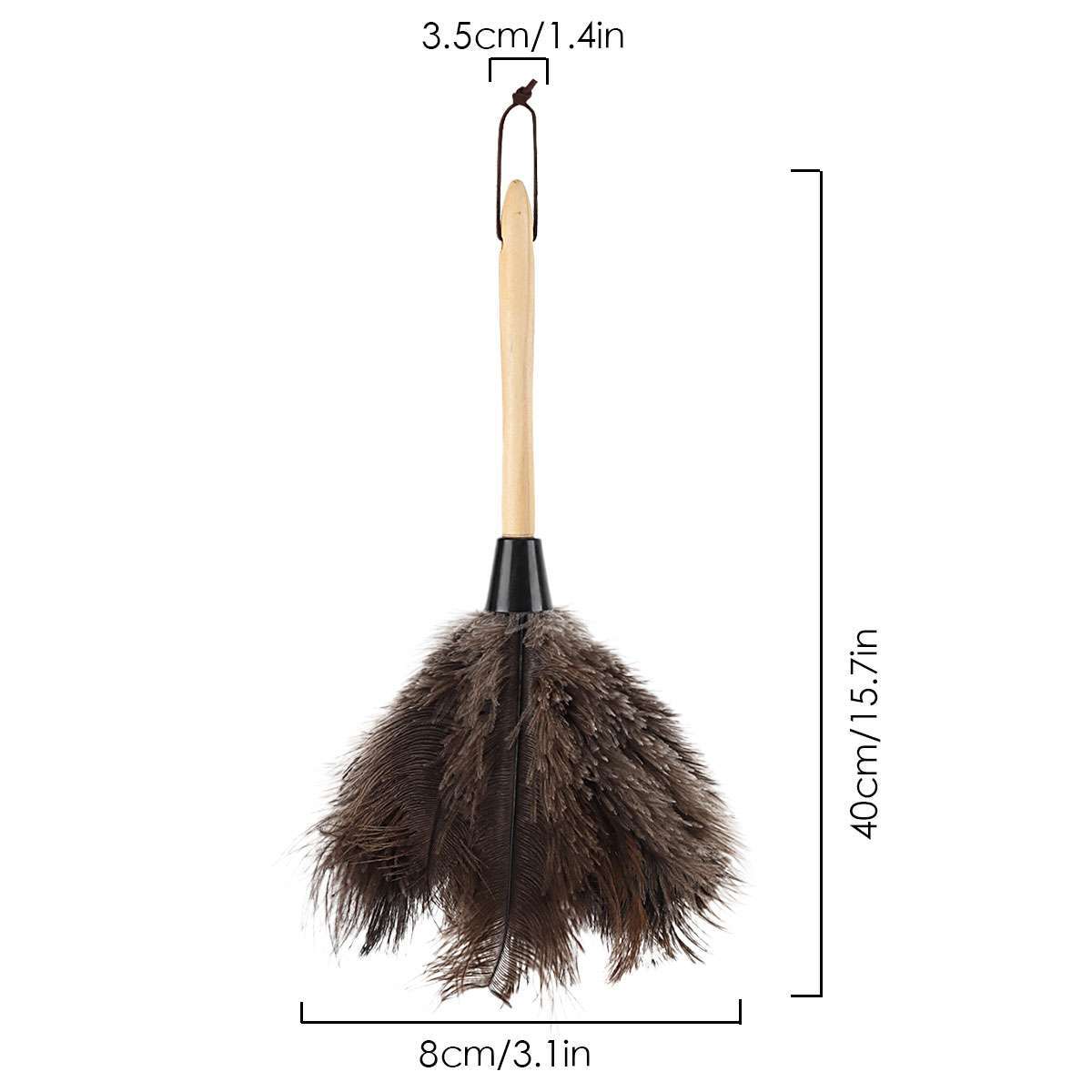15.7″ Soft Ostrich Feather Duster Durable Collecting Cleaning Tool In Wool Shop