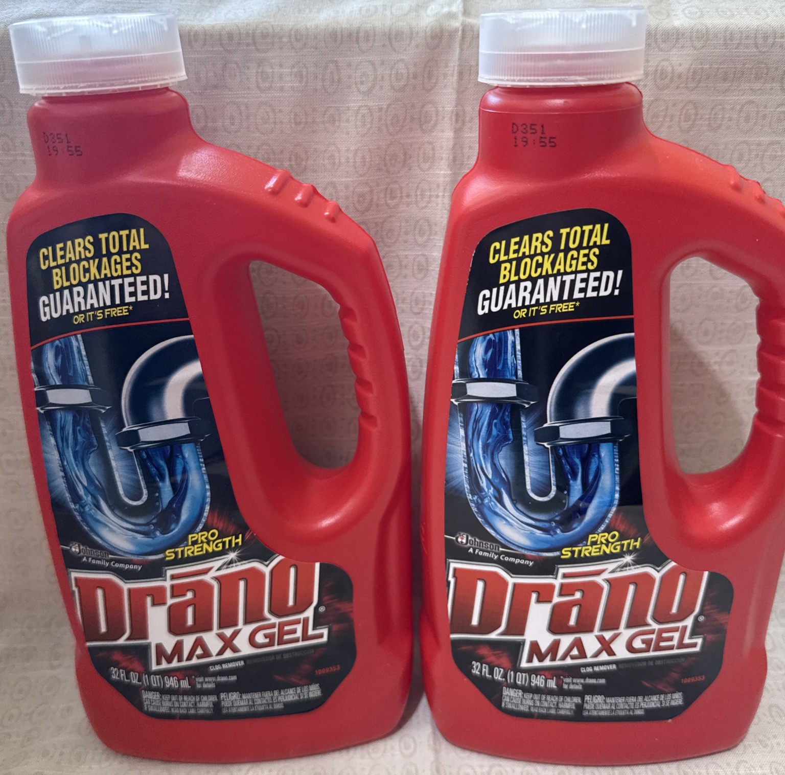 2- Drano Max Gel Drain Clog Remover and Cleaner for Shower or Sink Drains