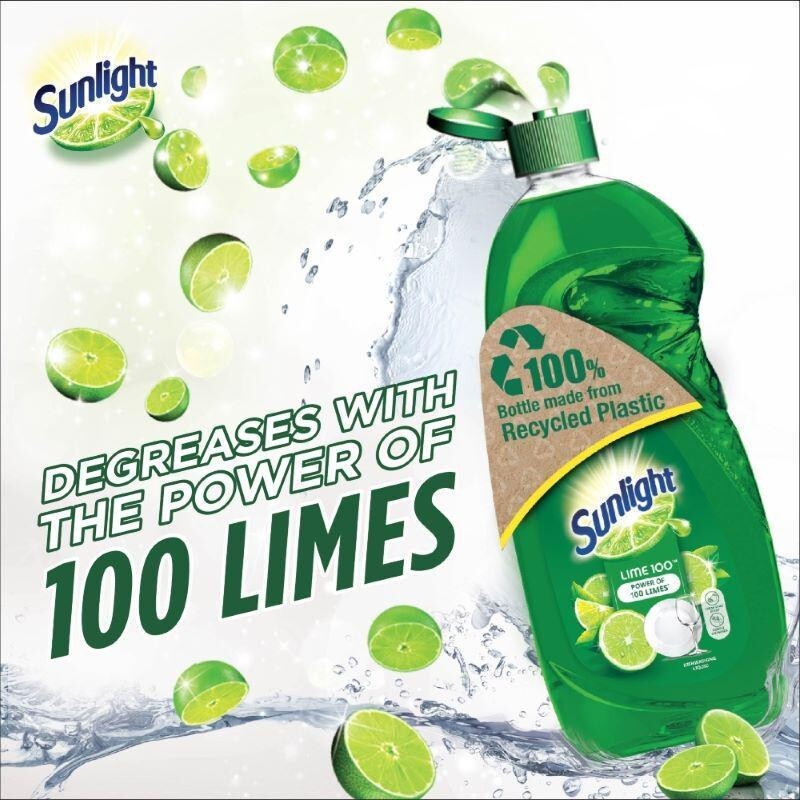 2xSunlight Dishwashing Liquid Lime 100 800ml Degrease Easily Malaysian Favourite