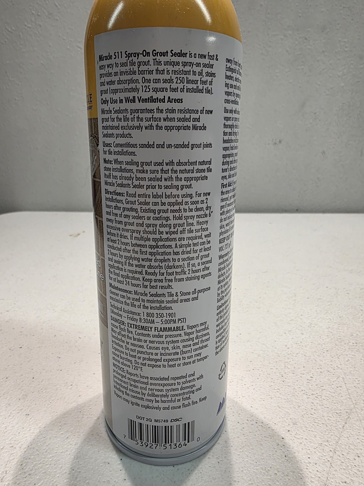 Miracle Sealants Company 511 Spray-On Grout Cleaner 15 Oz. Can